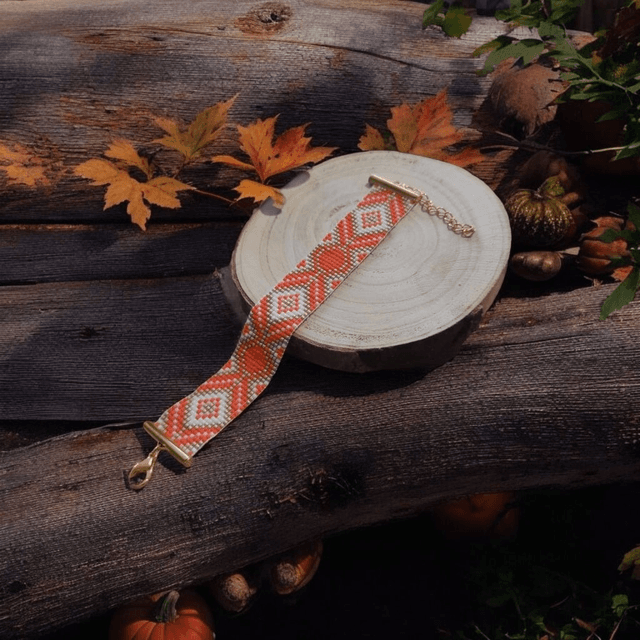 Bracelet orange et blanc
