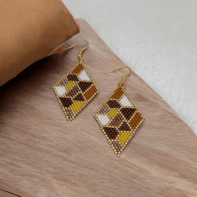 Boucles d&#039;oreilles losanges formes géométriques