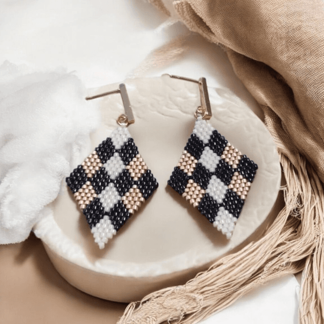 Boucles d&#039;oreilles losanges multiples