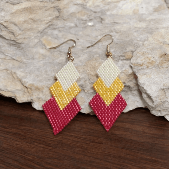 Boucles d&#039;oreilles trio de losanges